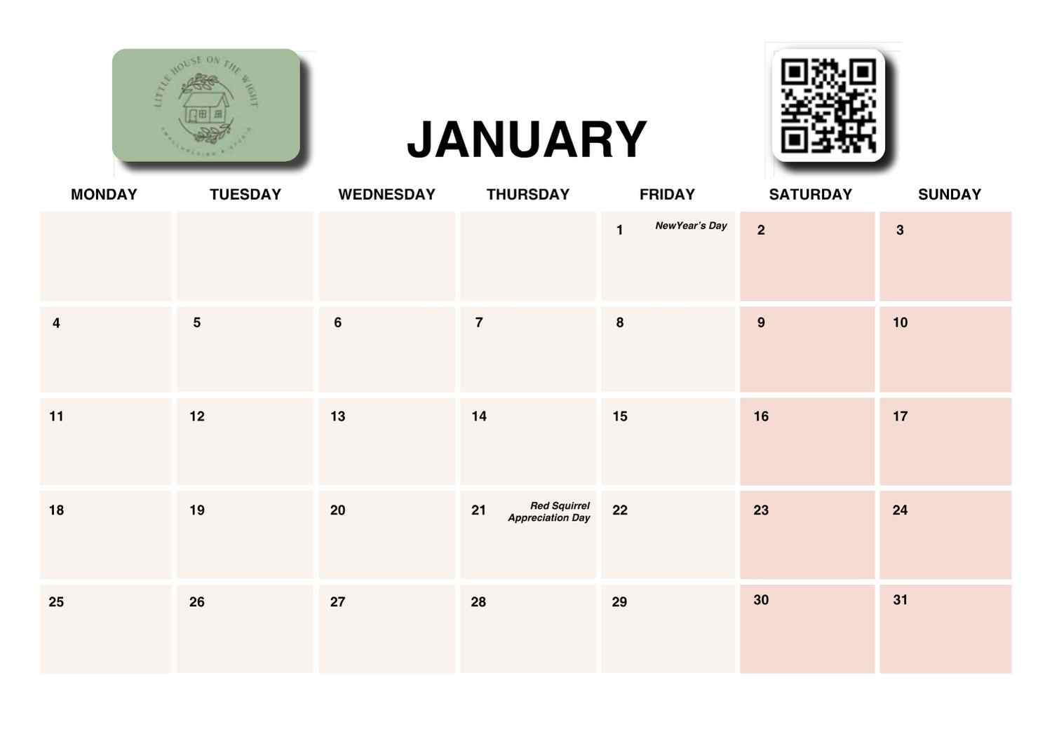 2027 Isle of Wight Red Squirrel Trust Calendar - Image 3